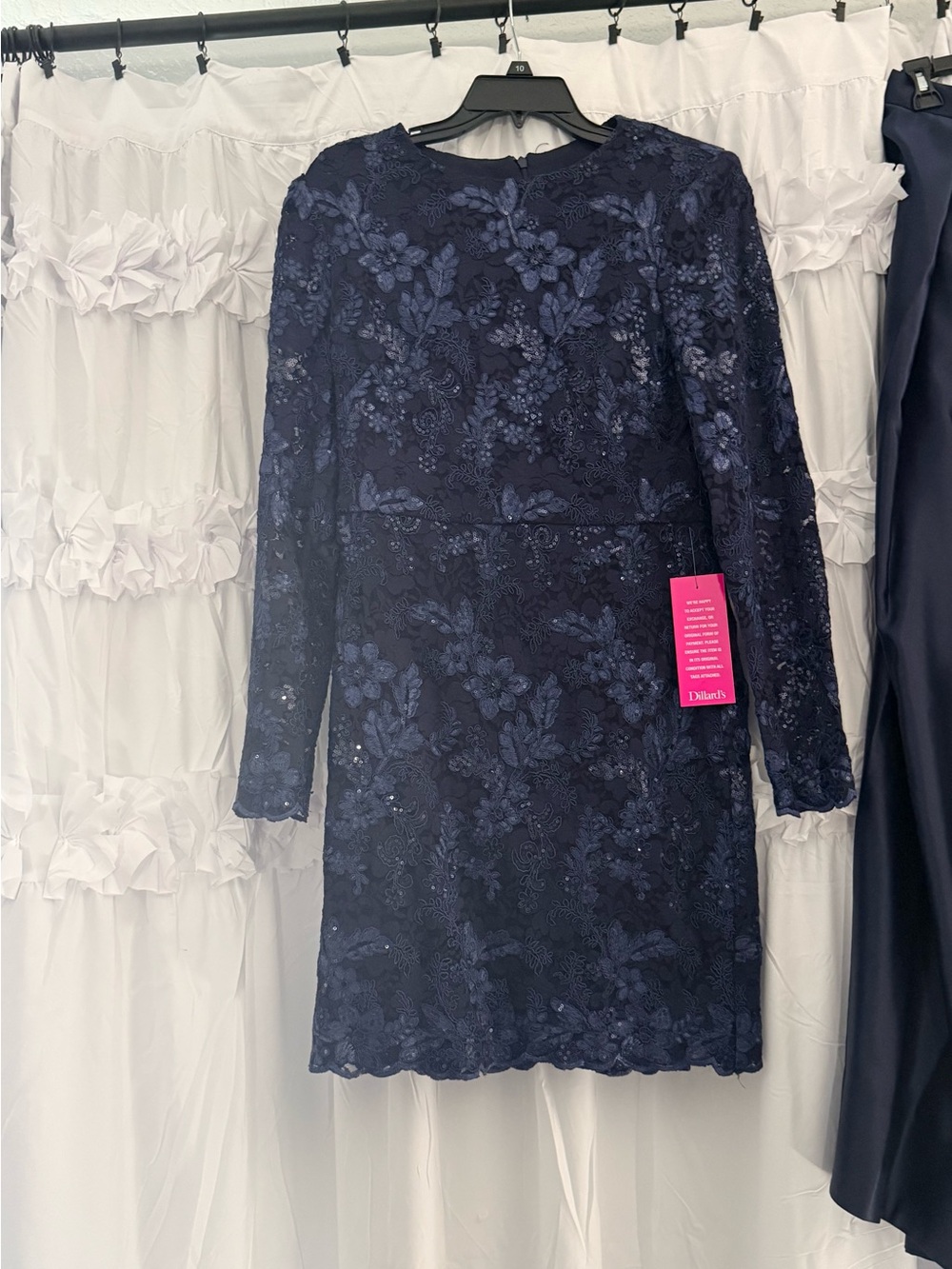NWT Eliza J Navy Sequin 2-in-1 Gown (Dress Size 10 / Skirt Size 12)
